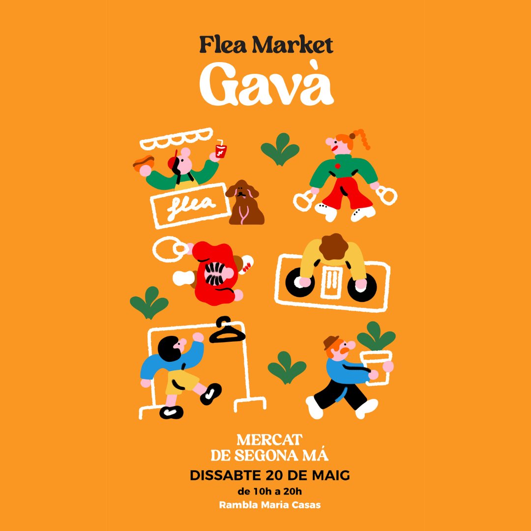 AjuntamentGava's tweet photo. 🤩👗🛍️ El dissabte 20 de maig torna el Mercat de la 2a Mà❗Ets de Gavà? 📍 

✏️ Fes la teva reserva de parada a través d'aquest enllaç amb el codi Gava2005: https://t.co/JwMdZ6TTs0 https://t.co/bUc5f1wzuD