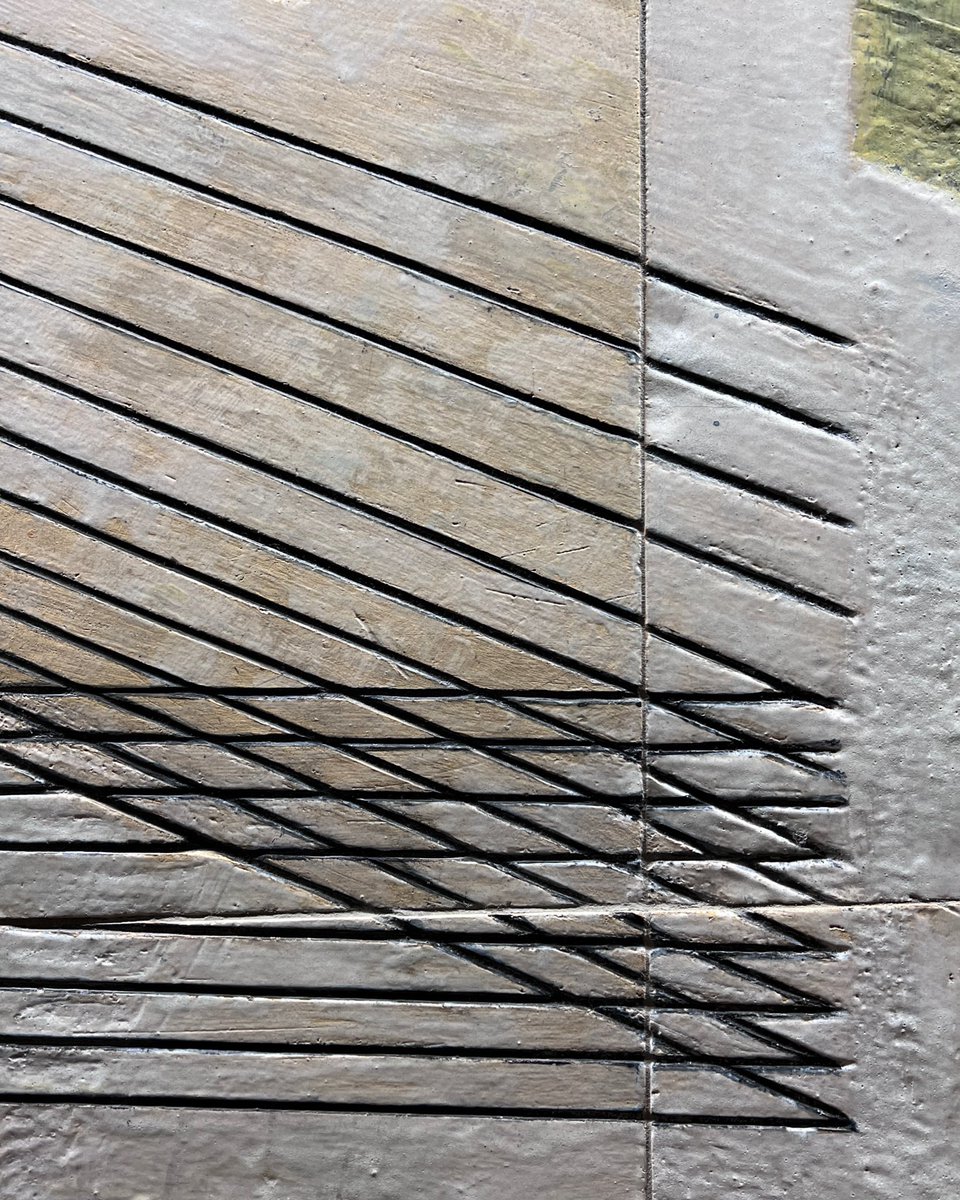 alisonlrees's tweet photo. Hello old friend: ‘Impressions of Telecommunications’.

A walk past Dorothy Annan’s 1960 mural — previously of the Fleet Building, Farringdon Street, now housed on the high walk of the Barbican Estate, London. https://t.co/aTIMCXW28K