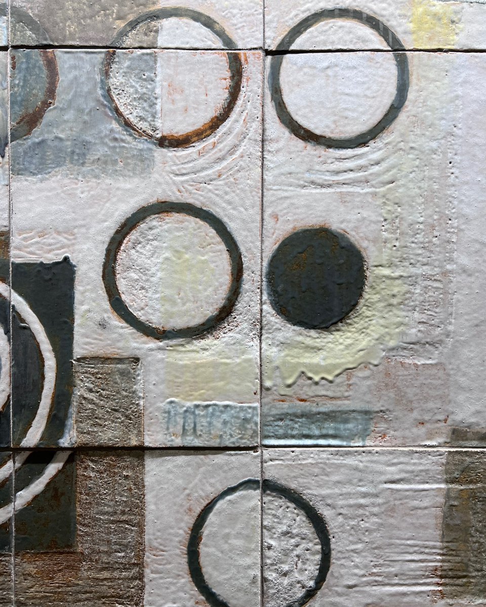 alisonlrees's tweet photo. Hello old friend: ‘Impressions of Telecommunications’.

A walk past Dorothy Annan’s 1960 mural — previously of the Fleet Building, Farringdon Street, now housed on the high walk of the Barbican Estate, London. https://t.co/aTIMCXW28K