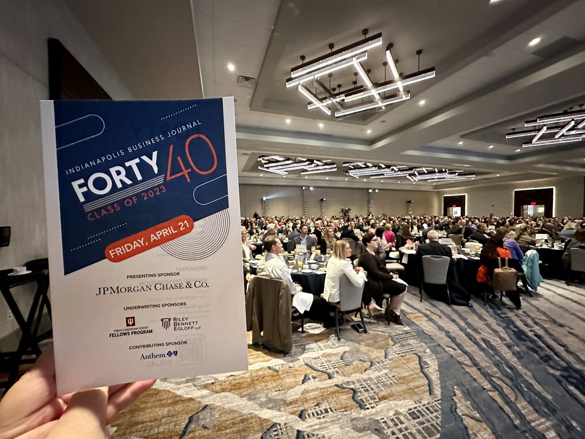 So excited about this morning’s Forty Under 40 event. Record crowd! Great honorees! Congrats to Fishers Mayor Scott Fadness for being named Forty Under 40 Alumni of the Year. Watch <a href="/IBJnews/">IBJ News</a> to learn who this year’s honorees are! #IBJ40