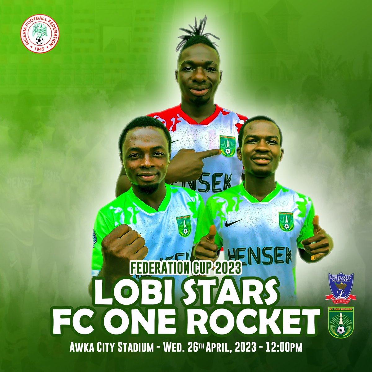 FCONE_Rocket's tweet image. 🚨 𝗡𝗘𝗫𝗧 𝗠𝗔𝗧𝗖𝗛 🚨

📌It's a blockbuster against @LobiStars  in our Federation Cup debut ⚔️

🩸Wednesday, 26th April

🏟 Awka City Stadium

⏱️12pm

#LetsGoRockets