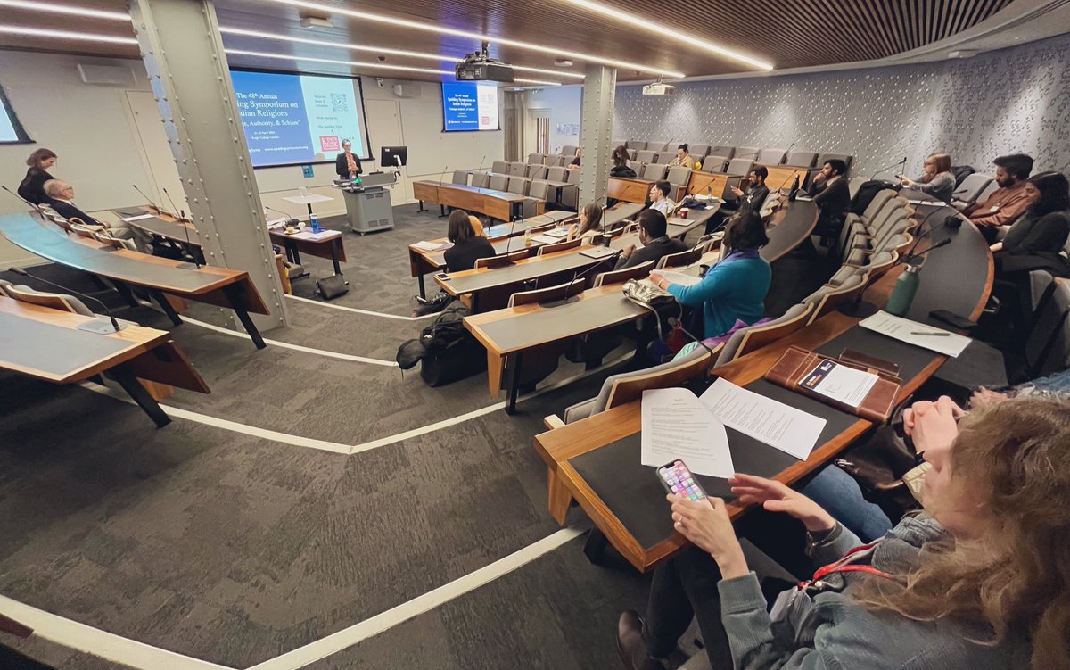KushDepala's tweet photo. And we are off! @obrien_kop and Dr. Avni Chag kick off the 48th Annual Spalding Symposium on Indian Religions, happening this weekend at @KingsCollegeLon https://t.co/uUmCbNObKB