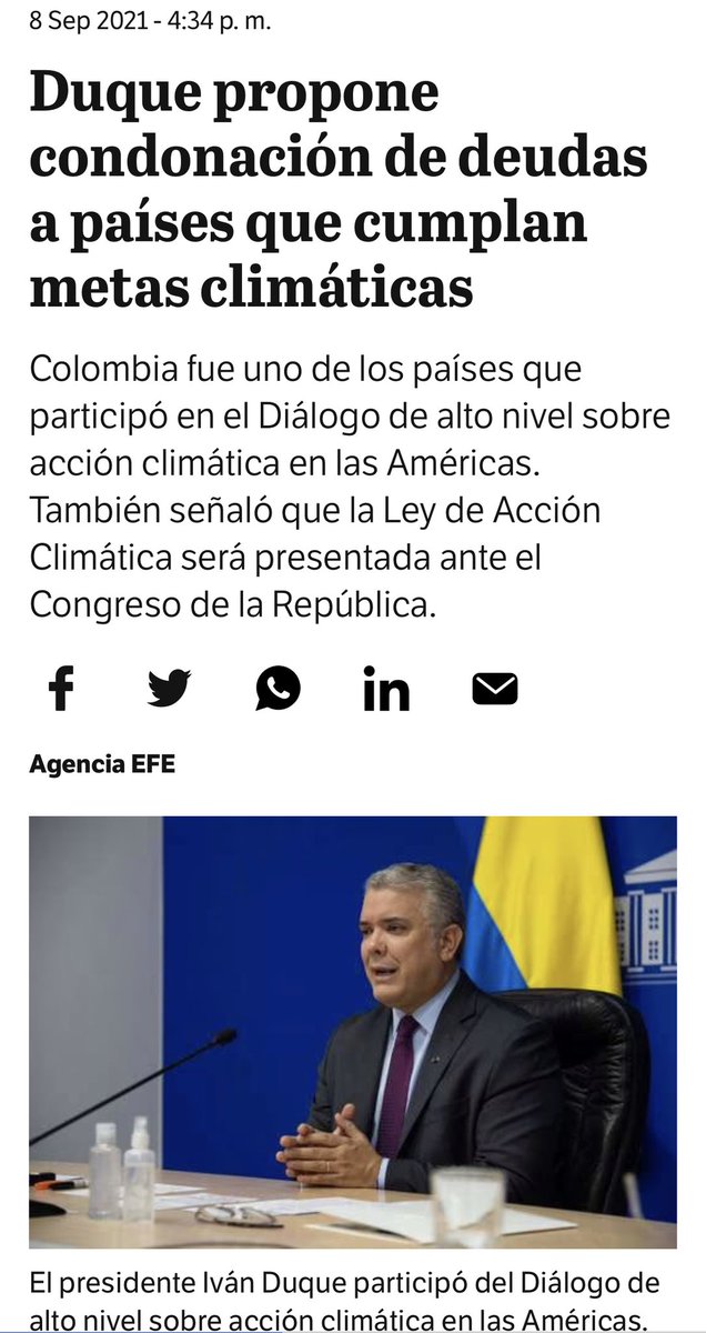 HassNassar's tweet photo. Es fenomenal que la agenda ambiental de Duque la mantenga ahora Petro en Washington. Duque se le adelantó 2 años con la idea de cambio de deuda por acción climática, la hizo en la cumbre de líderes mundiales sobre el clima 'The Leaders Summit on Climate', en 2021. Son datos. https://t.co/L10Tnncg1I