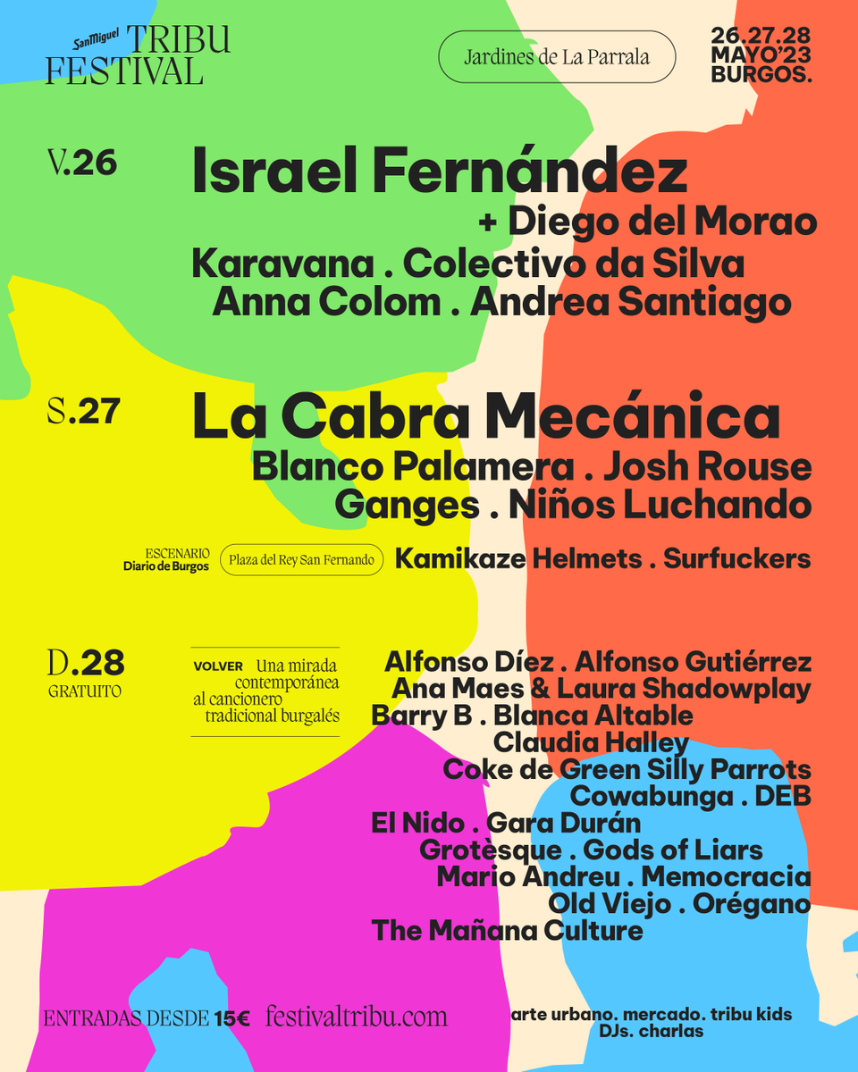 🥳 TENEMOS CARTEL POR DÍAS 🥳

Añadimos el escenario gratuito <a href="/diariodeburgos/">Diario de Burgos</a> a los pies de la catedral el sábado con Kamikaze Helmets y Surfucker🤩

También se unen a nuestro cartel <a href="/garaduran_/">Gara</a> y <a href="/elbarryb/">barry b</a> como parte de 𝐕𝐎𝐋𝐕𝐄𝐑.