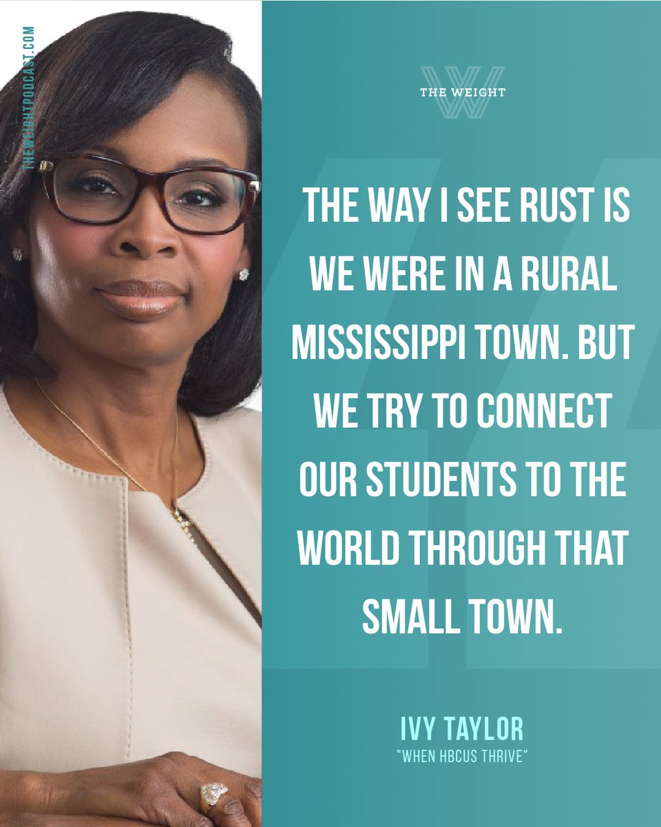 TheWeight_Pod's tweet photo. Rust College is a small HBCU looking to do big things. Listen as Dr. Ivy Taylor, President of Rust College, share her vision for the future of Rust College.

Listen wherever you get podcasts or at https://t.co/fRkOoR7opt.

#theweightpod #hbcu #rustcollege https://t.co/Gs79KUVi3P