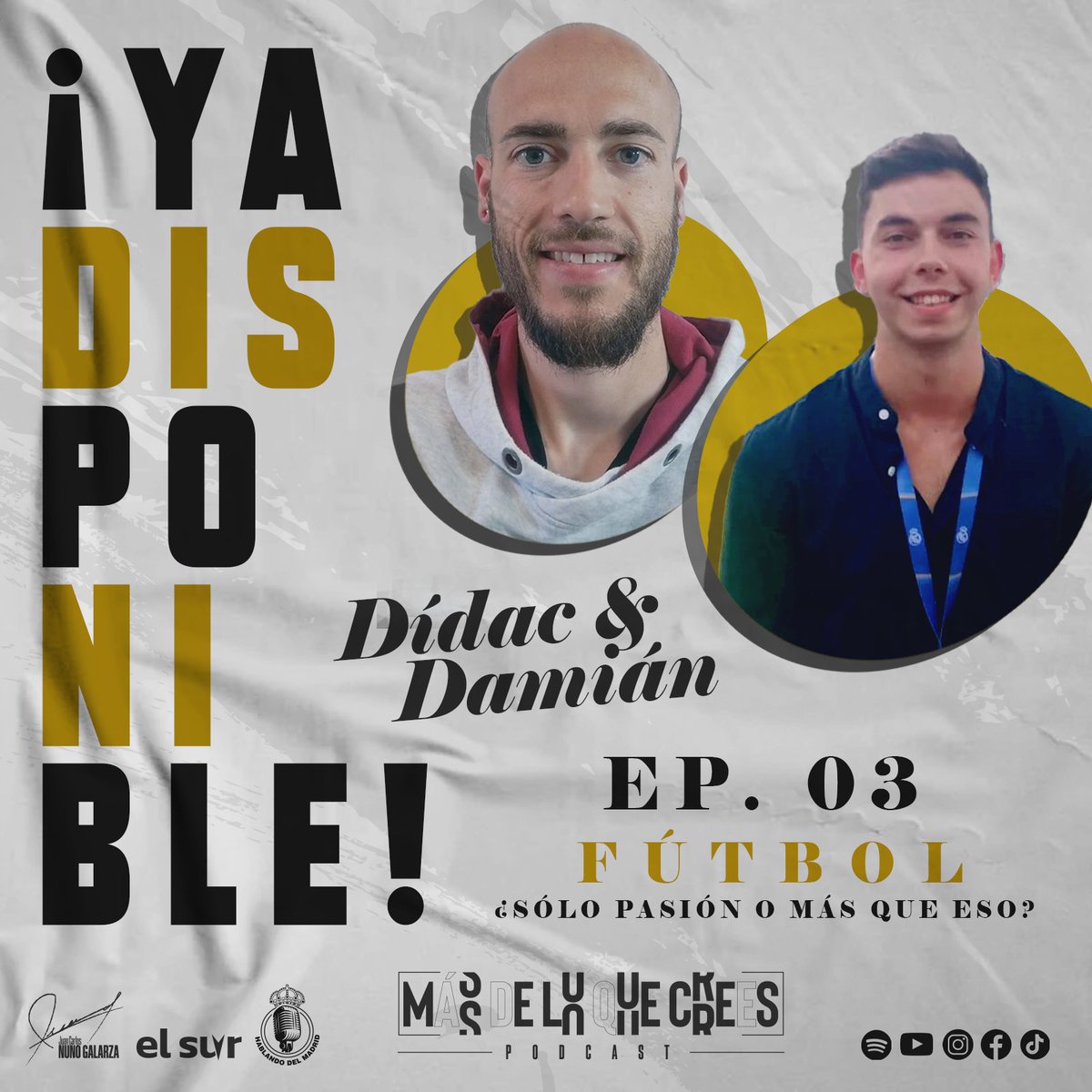 Aurealth's tweet photo. ¡Ya disponible el Episodio #3 con @didac_hdm y @damiancasol !
👉https://t.co/HyJDk9ntpm
#podcast #futbol #mdlc #episodio3 https://t.co/Sz2eKv5FPs