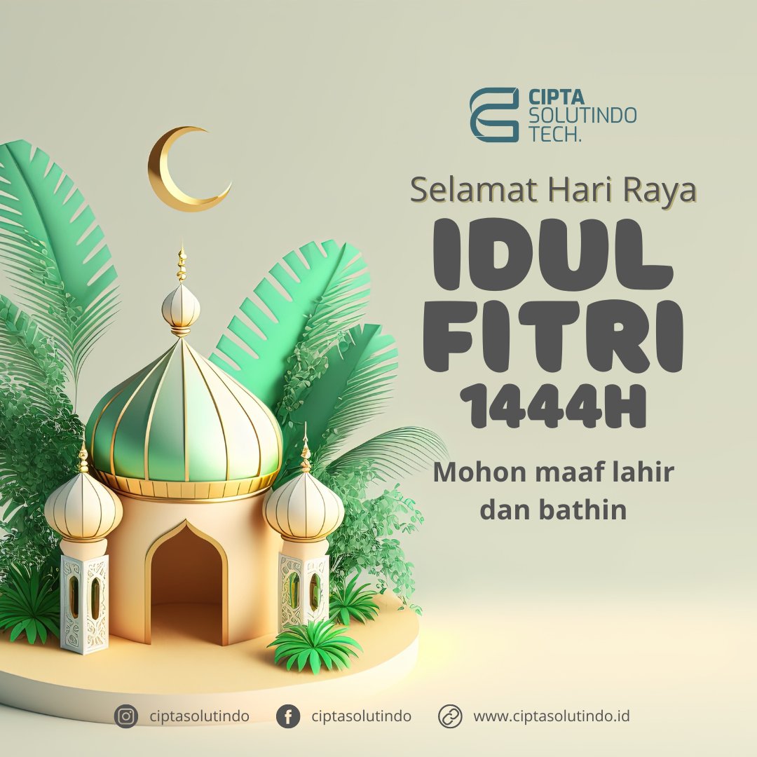 CV_Cipta's tweet photo. Selamat Hari Raya Idul Fitri, Mohon maaf Lahir dan Batin https://t.co/Jo114bOyDe