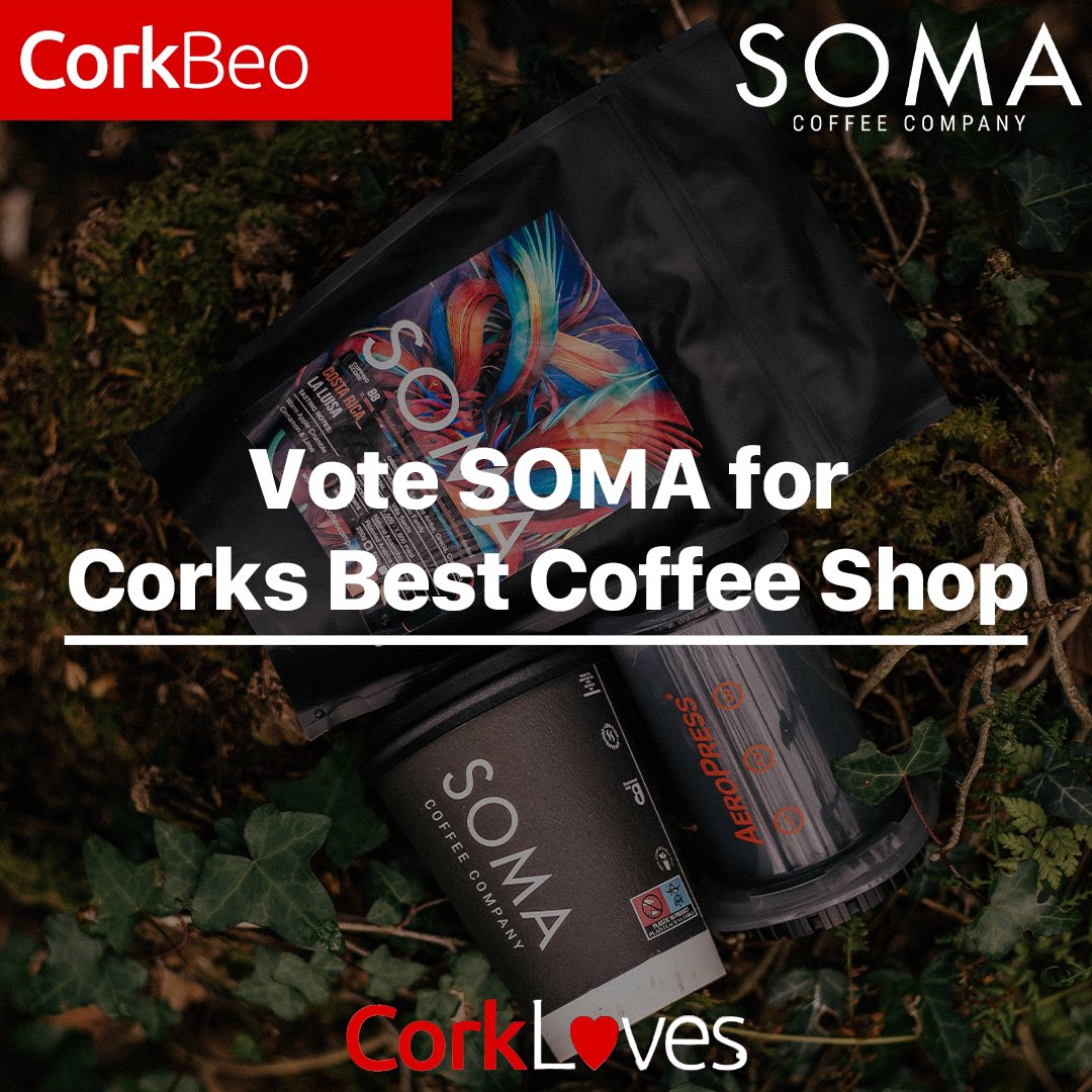 We have been nominated for the best shop in Cork by Cork Beo , and we are hugely grateful. 

If you would like to see us secure the win, please follow the link below to vote for <a href="/SOMACOFFEECOLTD/">SOMA COFFEE COMPANY</a> 

corkbeo.ie/culture/food-d…