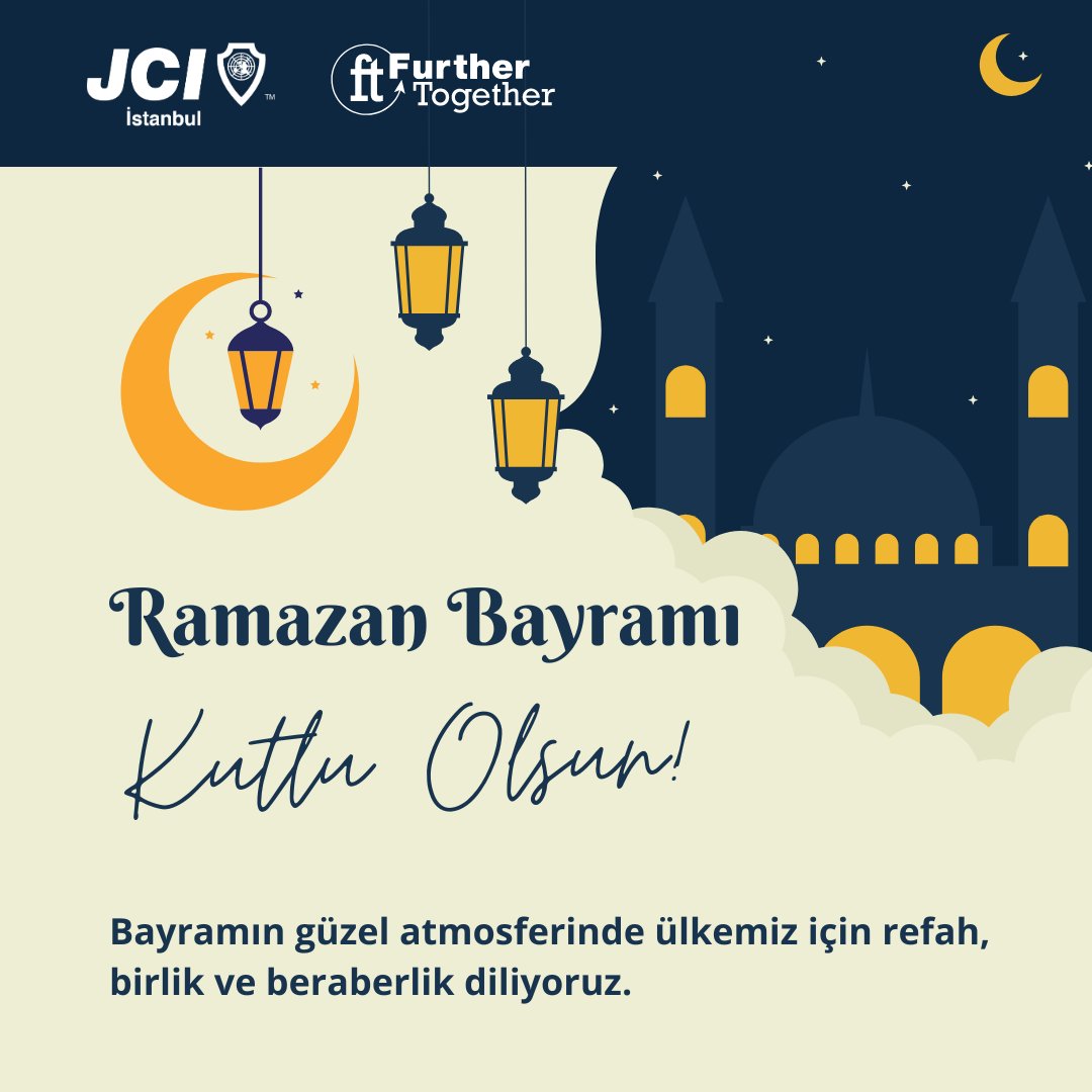Genç Liderler ve Girişimciler Derneği (JCI) İstanbul Şubesi olarak Bayramın güzel atmosferinde ülkemiz için refah, birlik ve beraberlik diliyoruz.