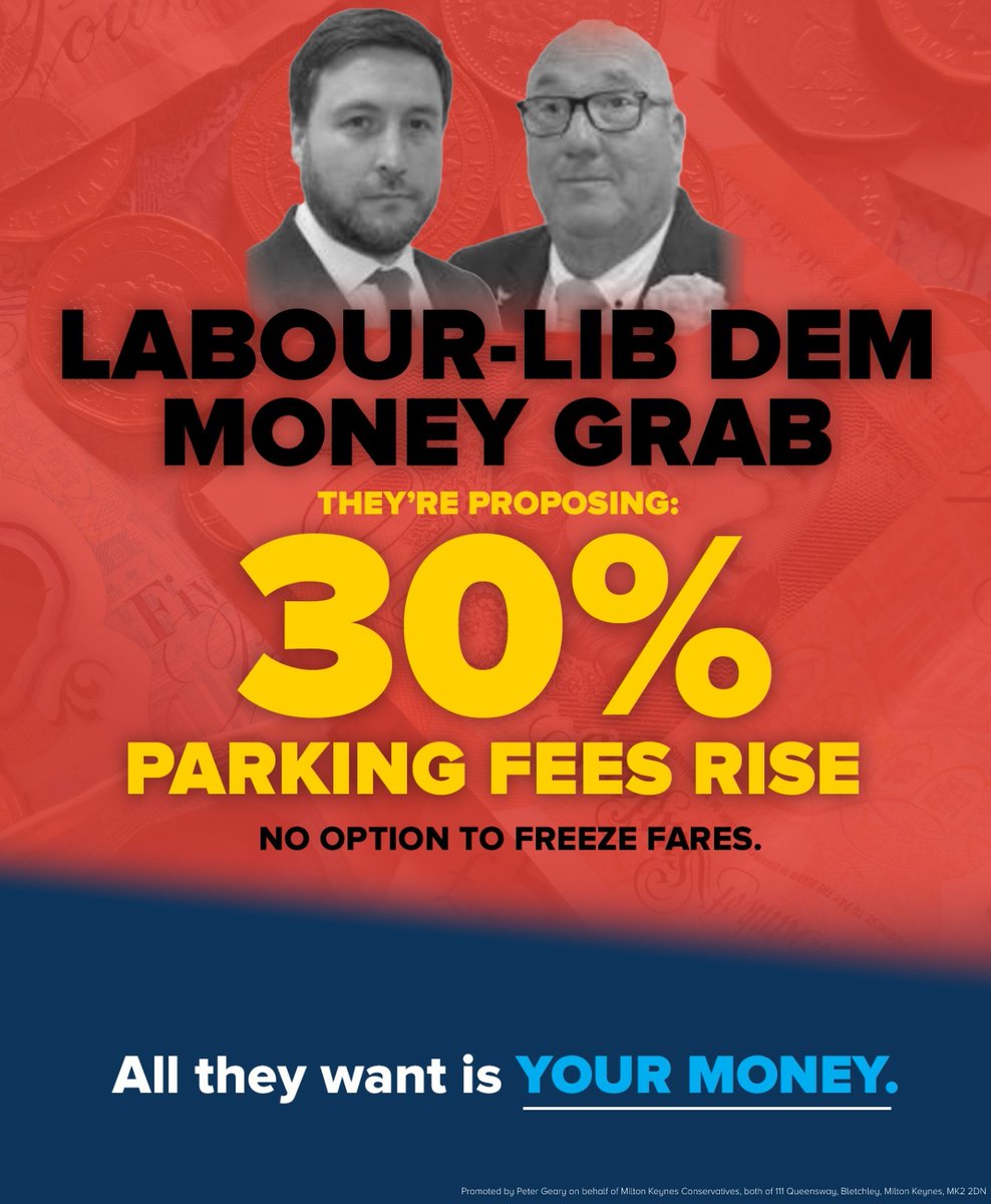 MKConservatives's tweet photo. 𝗬𝗘𝗧 𝗔𝗡𝗢𝗧𝗛𝗘𝗥 𝗟𝗔𝗕𝗢𝗨𝗥-𝗟𝗜𝗕 𝗗𝗘𝗠 𝗠𝗢𝗡𝗘𝗬 𝗚𝗥𝗔𝗕

If you've managed to dodge all the potholes and make it to a parking space in #MiltonKeynes, you may find you're facing a big increase in parking costs thanks to Labour and the Lib Dems... https://t.co/jvopsIqNV9