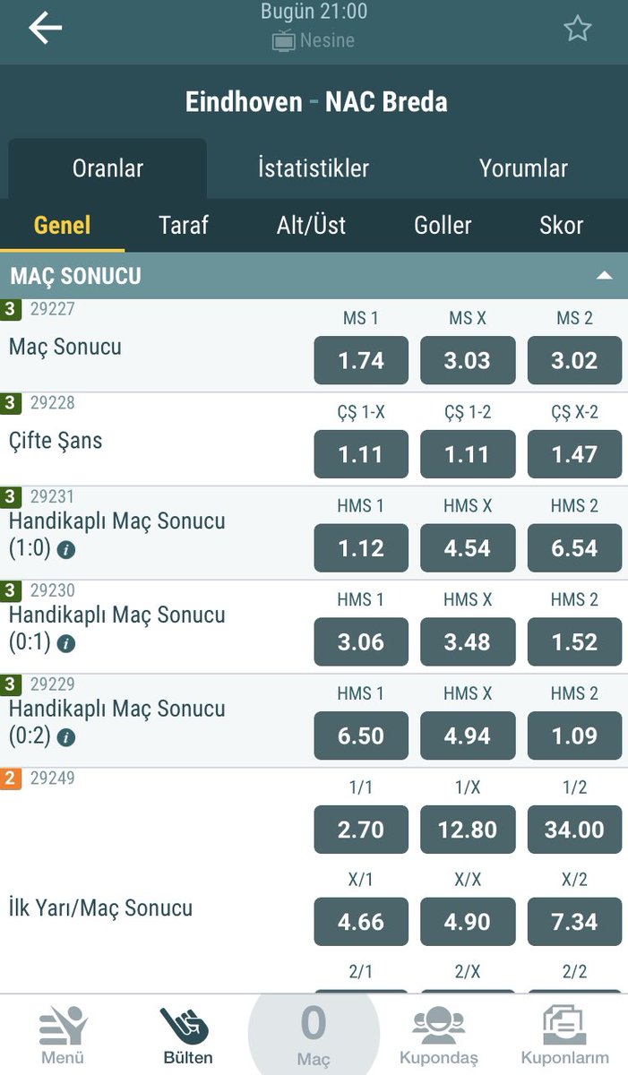 Herkese iyi bayramlar

Kupondaşta kuponlar paylaştım bugünün en güvendiğim maçı

Eindhoven - NAC Breda

2/1 - 1/2 çıkabilir en kötü 2/0 da kalır

Gol var bence bankosu

Denemek isteyen varsa denesin bol şans 🍀
