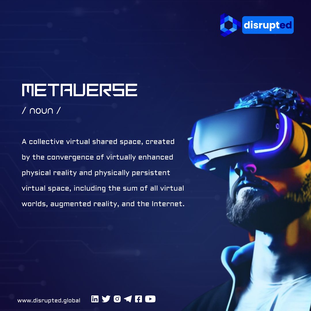 disrupted_globe's tweet photo. Begin learning, one word at a time! 

#disrupted #learning #wordoftheday #metaverse #virtualreality #AR #VR #internet https://t.co/KJEKwZ1kzj