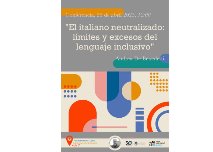 Andrea De Benedetti impartirá esta conferencia en el Aulario Juan Antonio Ramírez, Aula 7, el próximo martes 25 de abril a las 12:00h.
¡Os esperamos!