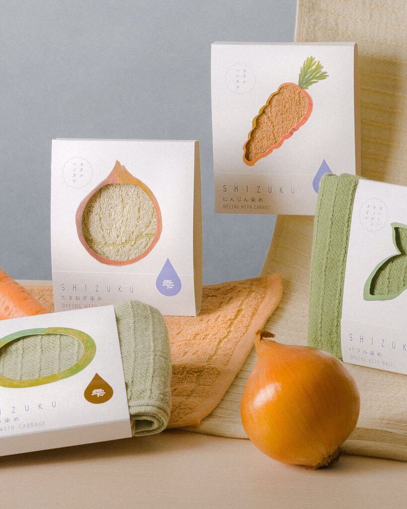 From the vegetable farms in Southern Osaka, these vibrant and soft Shizuku Vegetable Hand and Face Towels have arrived. Each towel is dyed repeatedly in dye made from the byproducts of vegetable products sold in supermarkets and unsellable veg that would… instagr.am/p/CrTCL6mI8ts/