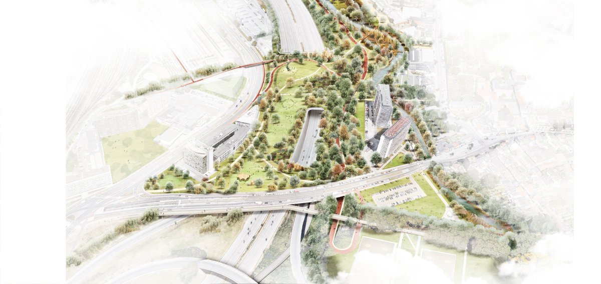 Stad_Antwerpen's tweet photo. #Nieuws over #Ringpark Het Schijn: er komen 2 extra #overkappingen bij de Ten Eekhovelei en Hof Ter Lo ๐ De werken starten ook vroeger ๐ Bekijk de #ontwerpen โก๏ธhttps://t.co/52FvrJPvs1 https://t.co/qyVLsIXWdm
