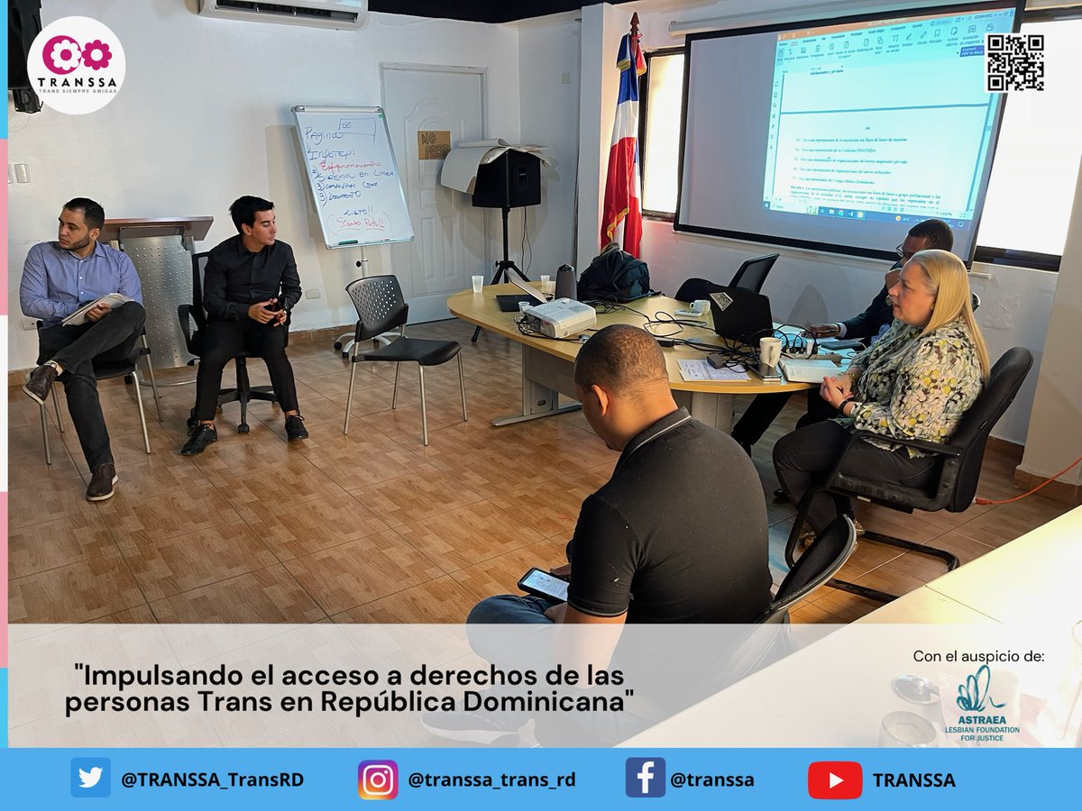 TRANSSA_TransRD's tweet photo. 1/3
Desde TRANSSA estuvimos participando en el encuentro/consulta sobre la Ley 135-11 de VIH, y su aún pendiente Reglamento de Aplicación, organizado por el Observatorio de Derechos Humanos Para Grupos Vulnerabilizados.
#transsa #odhpt #leydevih #ddhh #derechoalasalud https://t.co/1PER4hKBve