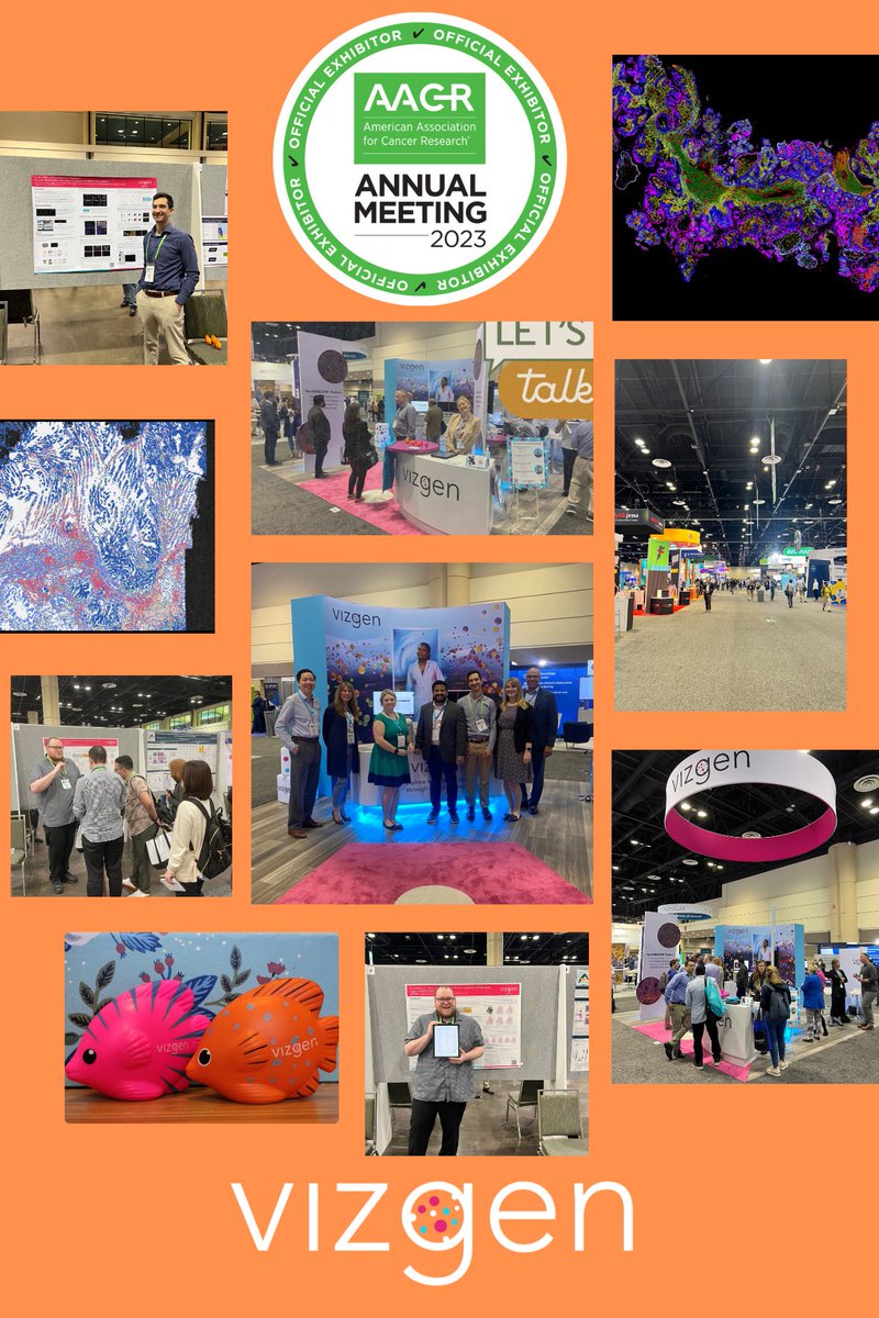 vizgen_inc's tweet photo. We had an amazing time at #AACR23! We're grateful for the opportunity to learn & connect with the cancer research community. This year we were excited to unveil the #MERSCOPE PanCancer Pathways #predesignedpanel & Ollie the #oncology #MERFISH.
Learn more: https://t.co/mGydVt37oh https://t.co/G51726XVgw