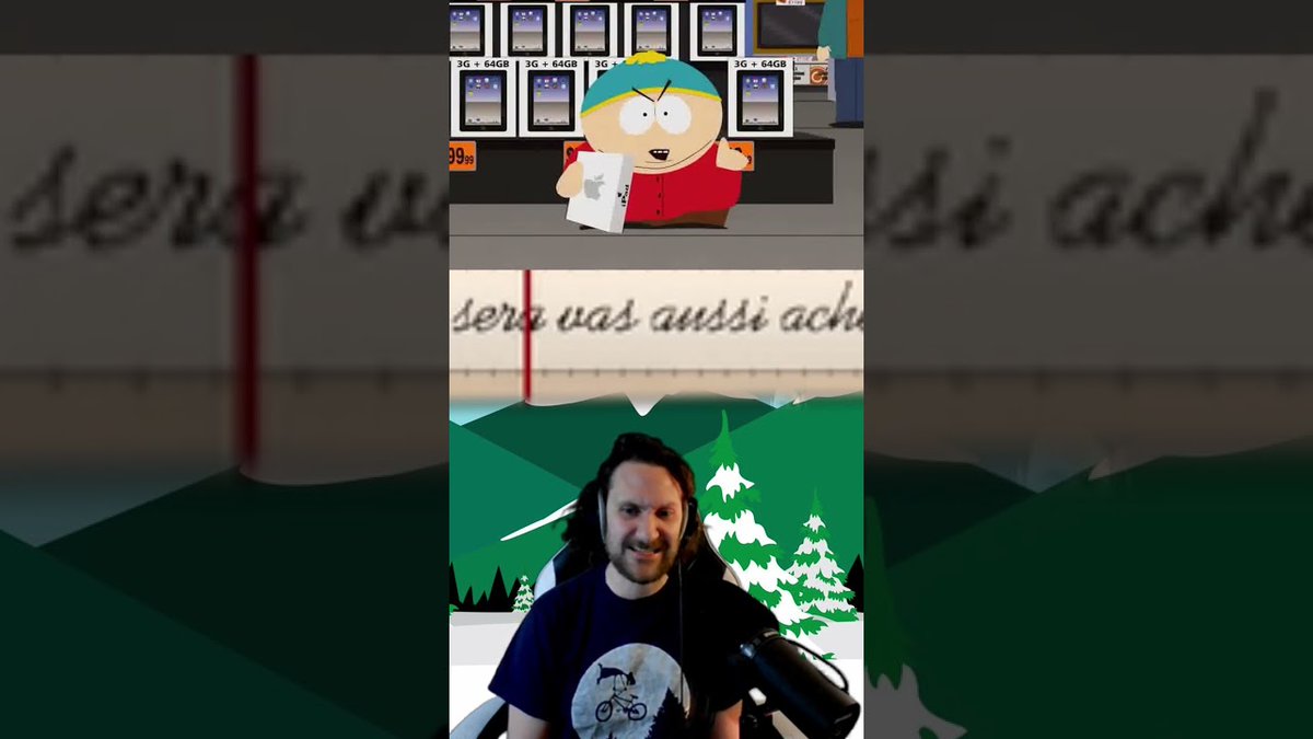 MoulinJay's tweet photo. Je viens de publier une nouvelle vidéo sur ma chaine de #doublage #fr #francais !  Baise Moi Maman - Cartman fait des videos #shorts
https://t.co/xLnzIXdwr7 https://t.co/J3L4tjbYpc
