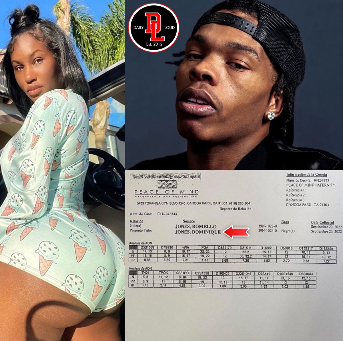DailyLoud's tweet image. Popular Instagram model Daliesha Key shows DNA test proving Lil Baby is the father of her child 😳📝