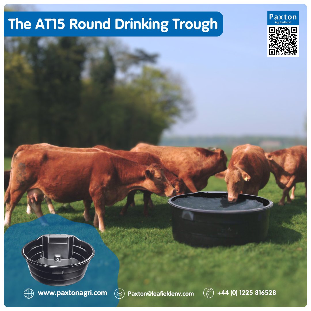 paxton_agri's tweet photo. AT15 Round Drinking Trough product features: 👀🐄
✅ 682L capacity
✅ Single drainage outlet (outlet 1)
✅ Part 2 compliant ½” ballcock
Find out more! 👇
https://t.co/jnWMCyUzgx
#farming #agri #smallhold #countrylife #UKFarming #watermanagement #livestock #Cows https://t.co/d00PKGopwF