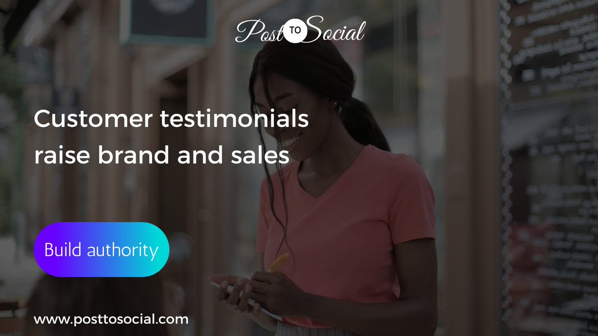 posttosocial's tweet photo. Don't simply take our word for it. Let our customers serenade you with their praises. They've entrusted us with raising their brand recognition and driving sales; their testimonials speak volumes. Click the link below.
#BusinessCoaching #PostToSocial 

https://t.co/CECaHbZ0ii https://t.co/x5Zpt7rJm5