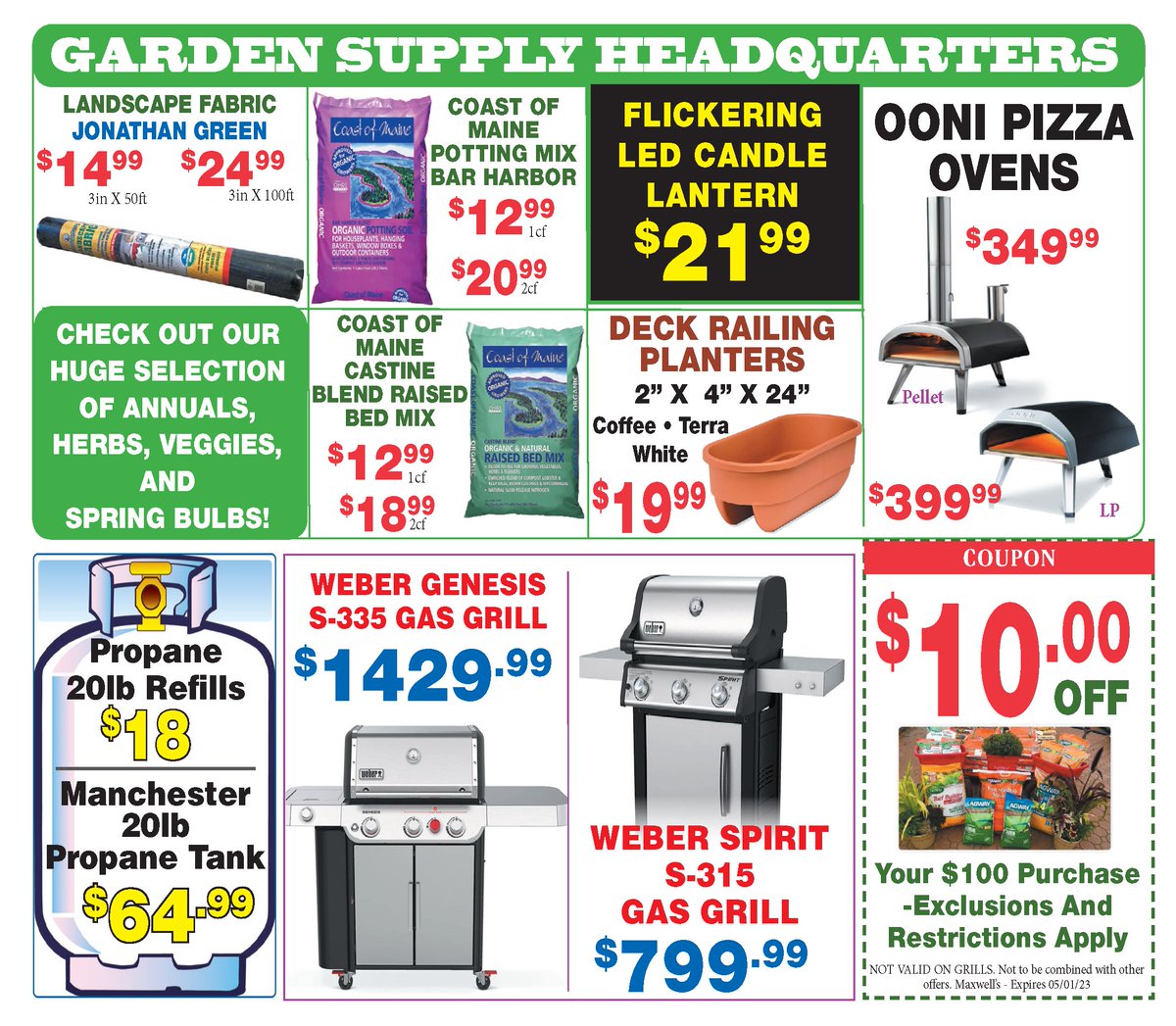 Maxwells01824's tweet photo. Sale Begins Today! 💵 Everything for your lawn &amp; garden! - https://t.co/7YOrN2fKLZ https://t.co/EmmItOxctx