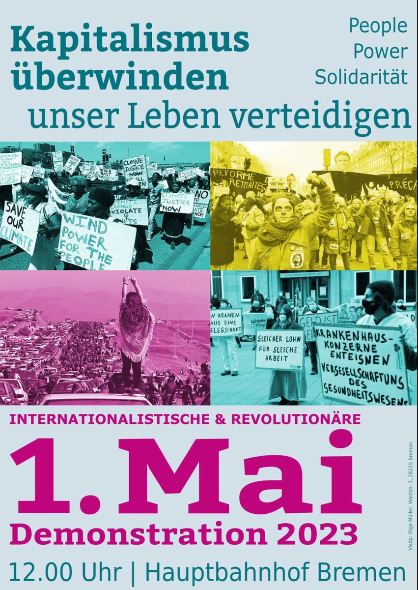 soli_groepel's tweet photo. Wir als #Stadtteilgewerkschaft schliessen uns der internationalistischen &amp; revolutionären 1. Mai Demo in #Bremen an.
Wir treffen uns gemeinsam in #Gröpelingen um 11 Uhr und fahren zusammen zum HBF mit Transparenten, Trillerpfeifen, Kochtöpfen...
✊🏿 People Power Solidarität ✊ https://t.co/7WU3cTAlUH