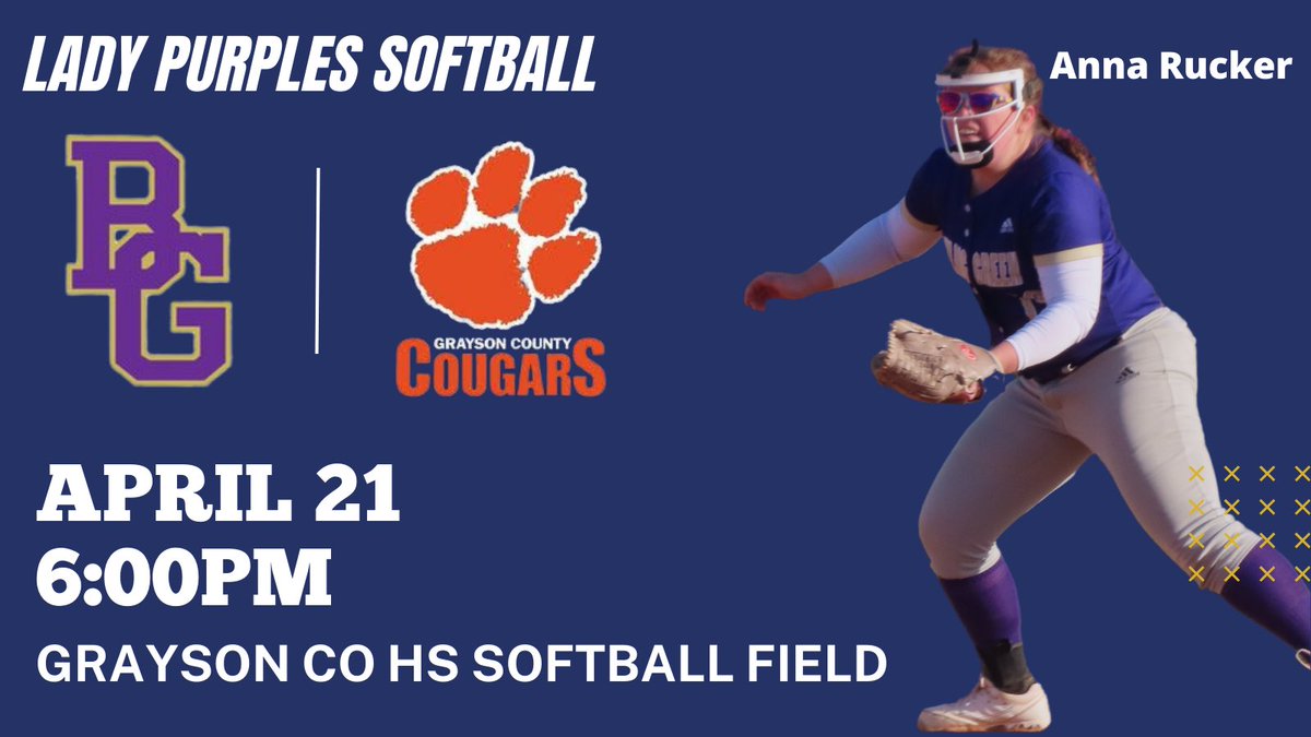 PurplesSoftball's tweet photo. ⚠️GAME DAY⚠️
🆚 Grayson Co Cougars
📍 GCHS 🥎 FIELD
⏰ 6:00pm https://t.co/VPdqOhkOCY