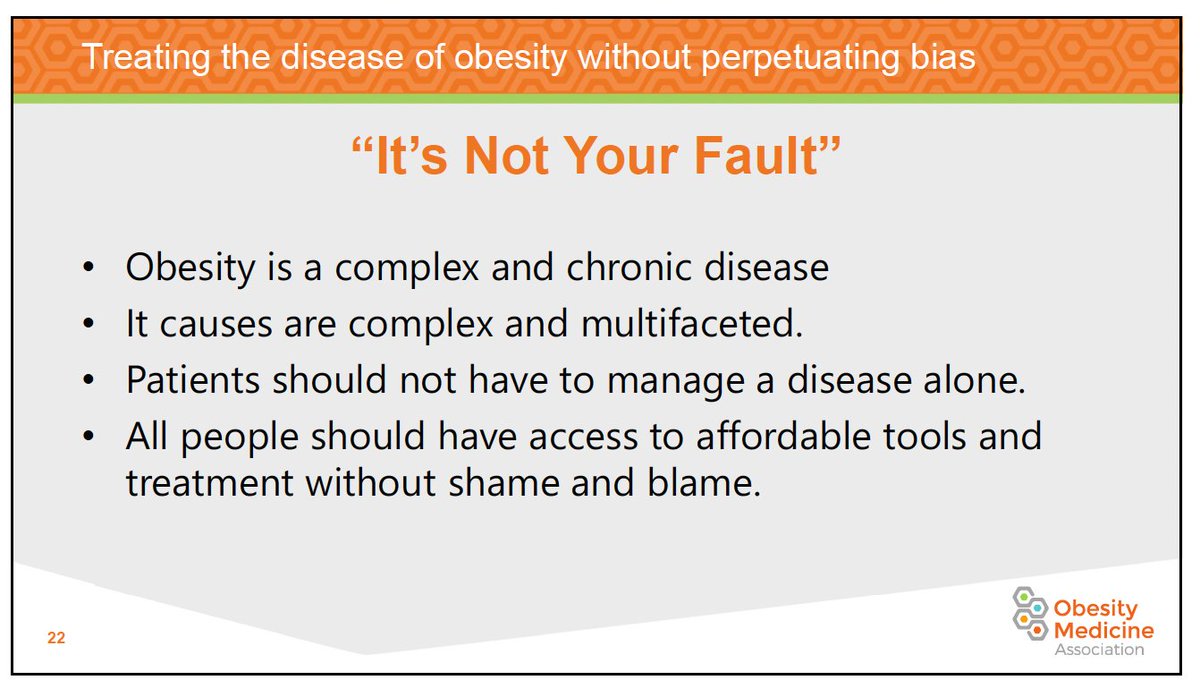 PsychoDietitian's tweet photo. Powerful thoughts from @Lutherliz abt ways patients can overcome #internalized #weightbias and how important it is to talk to patients about the complex, multifaceted condition bigger than their own willpower &amp; that its not their fault or theirs alone to cure #oma2023 @OMAsocial https://t.co/3depQJLnRd