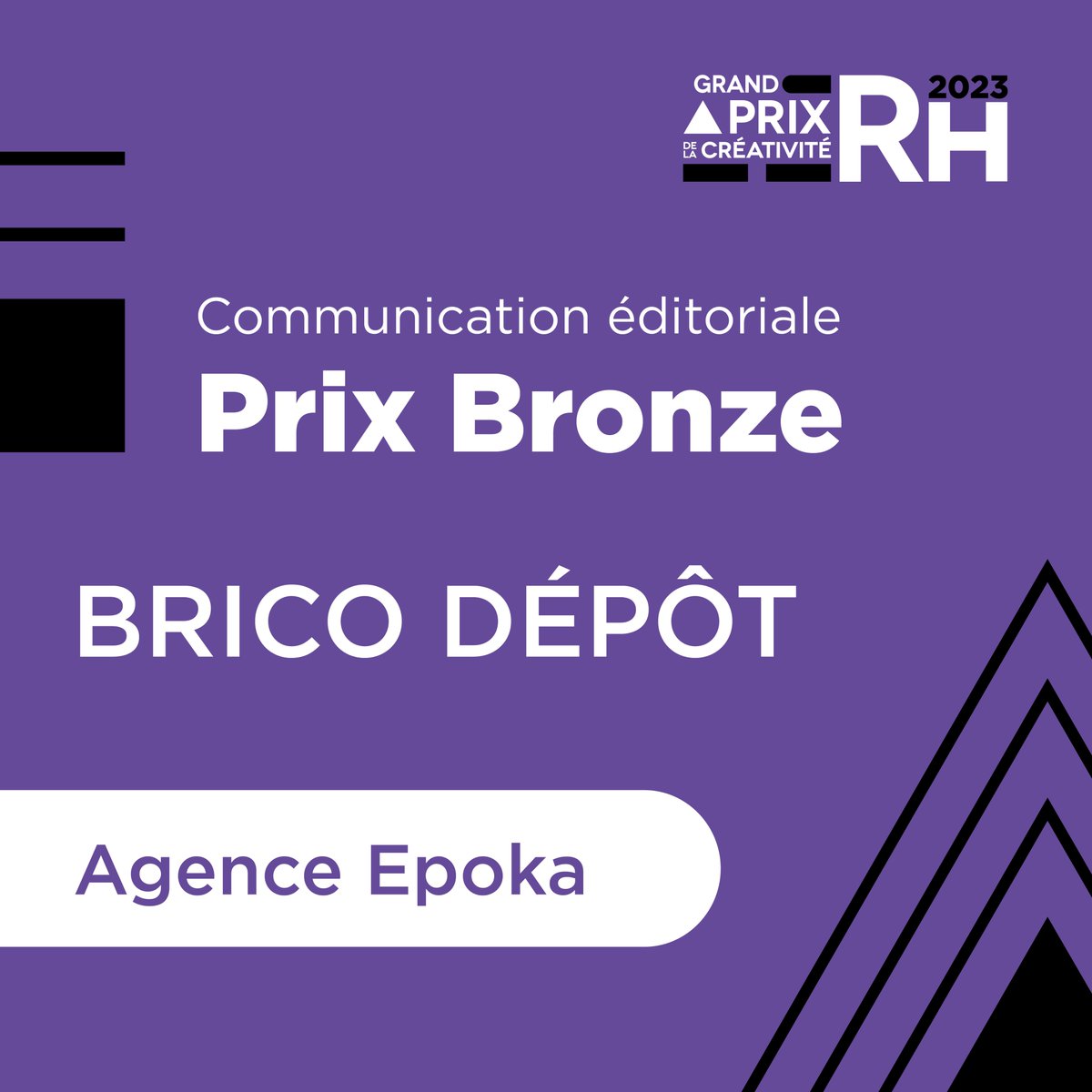 Le prix bronze 🥉 de la catégorie Communication éditoriale est attribué à <a href="/bricodepot/">Brico Dépôt</a> et l’agence @epoka_agency pour le projet : Le JDB

Félicitations pour ce prix 🏆

#CréaRH #Révélation #GPCRH2023 #ACCE