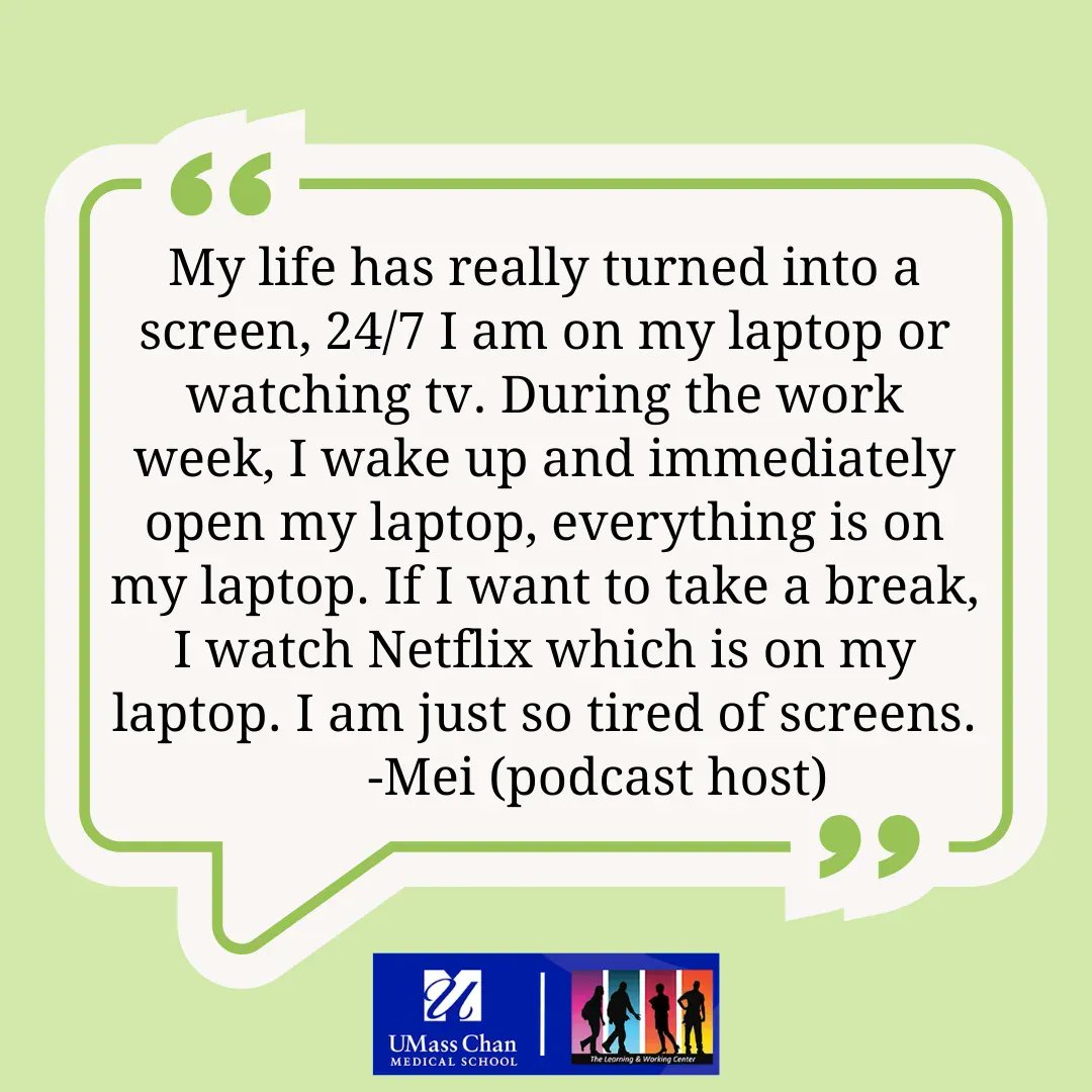 TransitionsACR's tweet photo. Too much screen time? Our podcast hosts think so. In this episode,hear podcast hosts Emily and Mei talk about how they are handling things when their entire lives are dominated by computer screens. https://t.co/u2zYLzu3a9
#YoungAdultMentalHealth
#ScreenTime
#TechnologyTakeOver https://t.co/Xrry7peehy