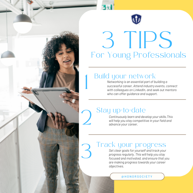 HonorSociety's tweet photo. Just starting out? Here are 3 key tips for you.
#FriendlyTips #YoungProfessionals #Success https://t.co/6pHfJQHATd