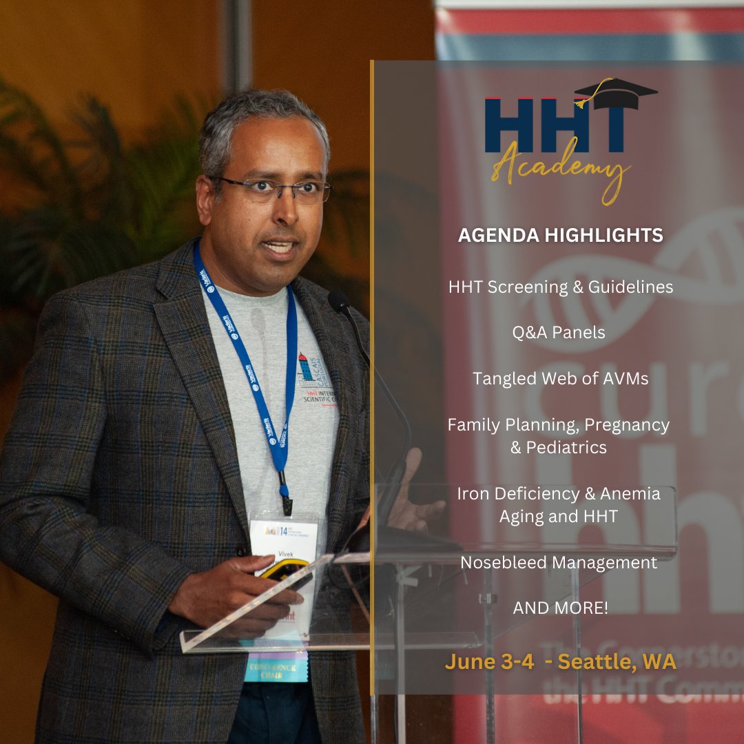 curehht's tweet photo. Equip yourself with the knowledge you need to advocate for yourself and your family! 

Join us in Seattle for our National Patient &amp; Physician Conference and hear about the hottest topics in HHT from the world's leading experts: https://t.co/zzYnBNMujh https://t.co/0c9Mw1K8sM
