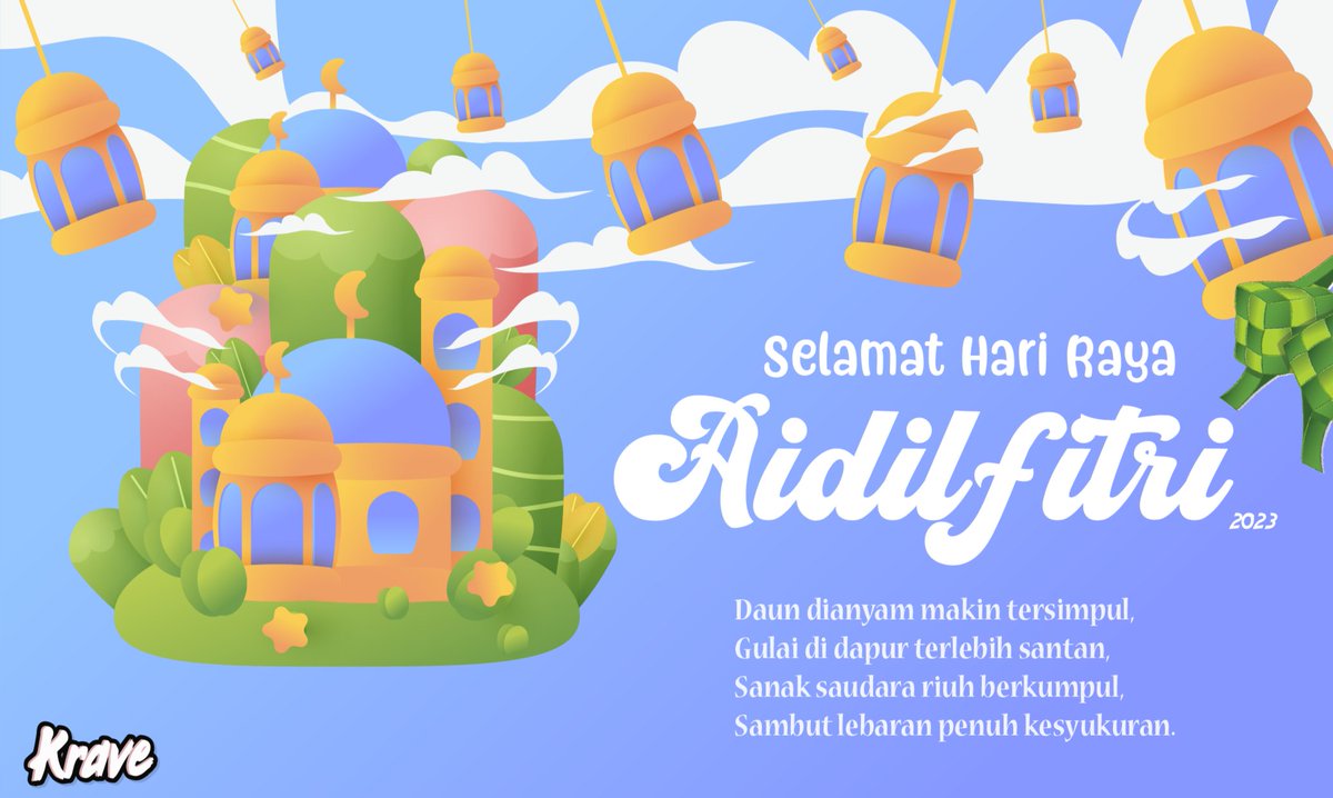KraveKultureNFT's tweet image. Kami Krave Kulture NFT 
Ingin Mengucapkan,

SELAMAT HARI RAYA AIDILFITRI 🎇
Kepada Semua Kawan &amp;amp; Sekeluarga 🇲🇾

Selamat Hari Raya 2023

#KravejuiceMalaysia #Krave #KraveKulture #Kravemalaysia #KraveWorldwide