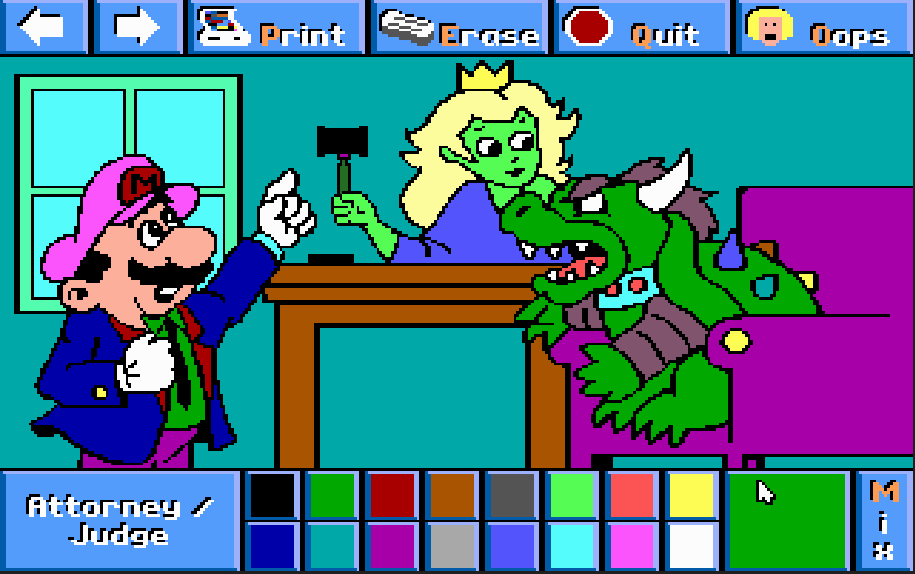 binarymadman's tweet photo. This is how I imagine things would look if I ever torrented this game and Nintendo sued me.

You know they absolutely would and ask for at least a few million for their troubles for me pirating Electric Crayon 3.1: Super Mario Bros. &amp; Friends: When I grow up. #nintendo https://t.co/IT555gIpWk