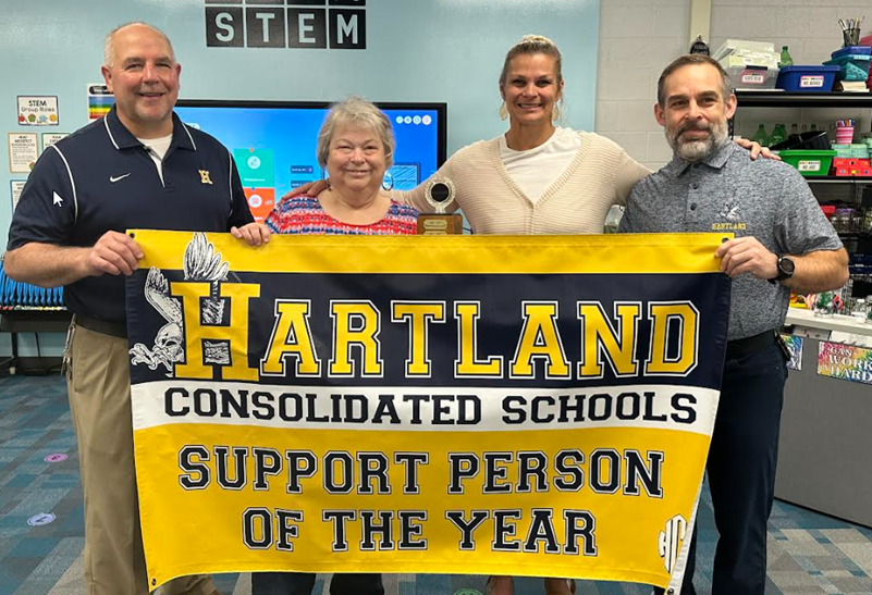 Congratulations Gayle Roberts, HCS Support Person of the Year.  Gayle is the Secretary at Village Elementary and described as the heart beat of the school.  We are proud of you Gayle.