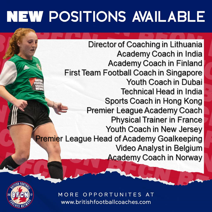 Britcoachesnet's tweet photo. New jobs added! View jobs here: https://t.co/e9DM9dhXku BFCN Membership here: https://t.co/CePFHVs20k can access these and more for £4.42 monthly
#FootballCoachingJobs #CoachingJobs #CoachAbroad #CoachFootballAbroad #JobsInFootball #FootballJobs #FootballCoaching #BFCN https://t.co/fjCekw5RjM