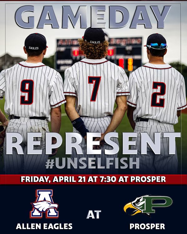 alleneagleshrc's tweet image. GO THE DISTANCE! 
Allen 🦅at Prosper
⏰JV 4:30
⏰ VARSITY 7:30
🏟️Prosper HS
📍 301 Eagle Dr. Prosper
🎟️Ticket Spicket
💻 Sportsgram.net

FRESHMEN
⏰6:00
🏟️Allen HS
🎟️CASH ONLY 

📸 @bigedmachine1
#catchagame
@Jwilsonbaseball @allen_baseball @allenstudentsec