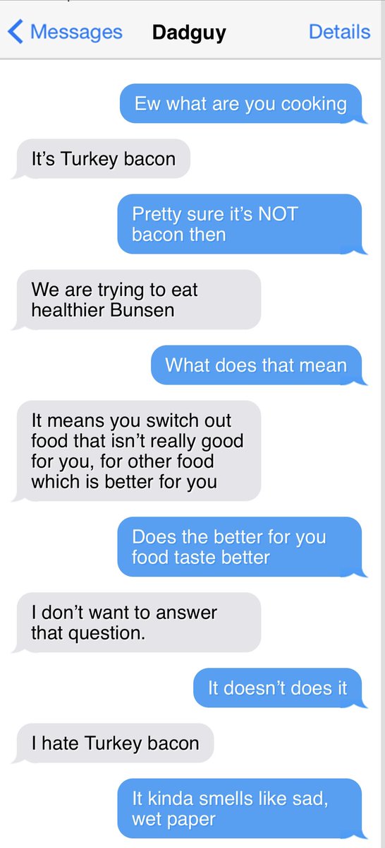 bunsenbernerbmd's tweet photo. Every week my dad saves text messages from me to the family and Friday he shares them.
It’s Texts From Bunsen!
#TextsFromBunsen #Friday https://t.co/L8GcQamxln