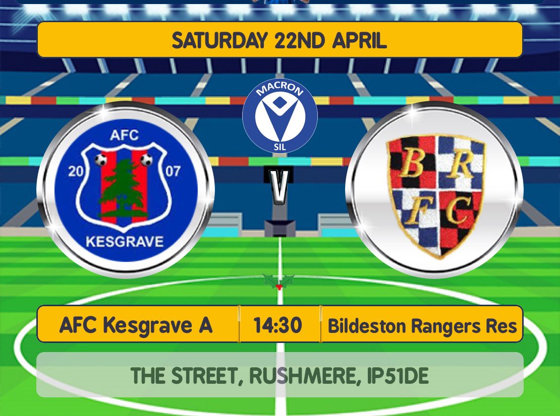 This weekend we travel to <a href="/AfcKesgravemens/">AFC Kesgrave Mens</a> A for our final away game of the season! Looking for 3 points after dropping 2 points last week.🔴⚫️🔵⚪️