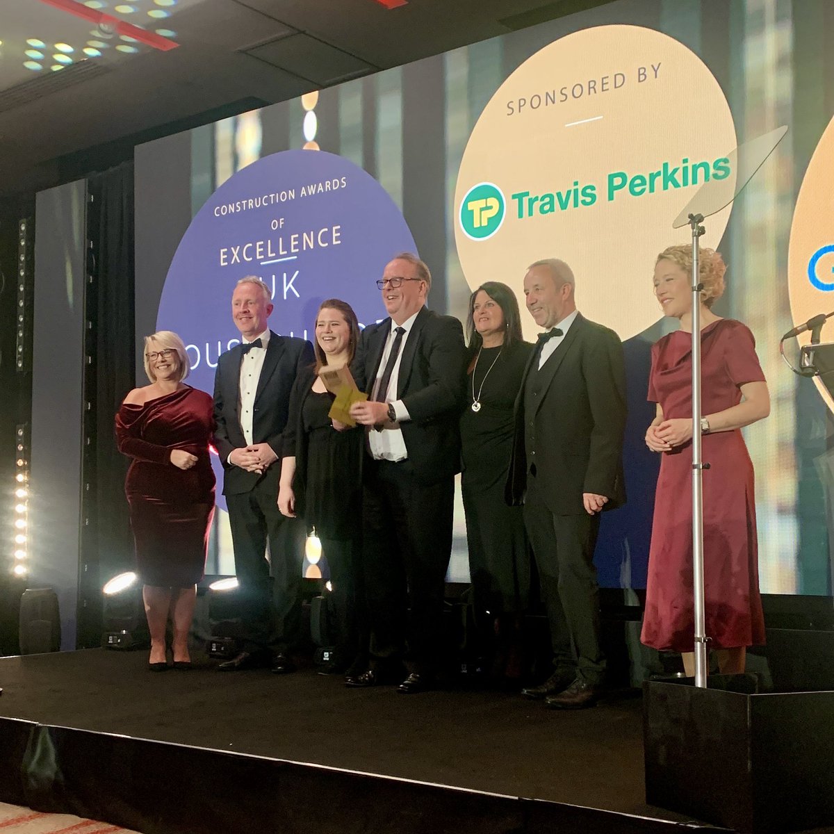 nfbuilders's tweet photo. A huge well done to @GraceHomesHQ 👏 winners of the UK medium house builder of the year – between 11 and 50 units per year #ConstructionAOE Thank you to sponsor @TravisPerkinsCo https://t.co/OvmaEnAuFQ