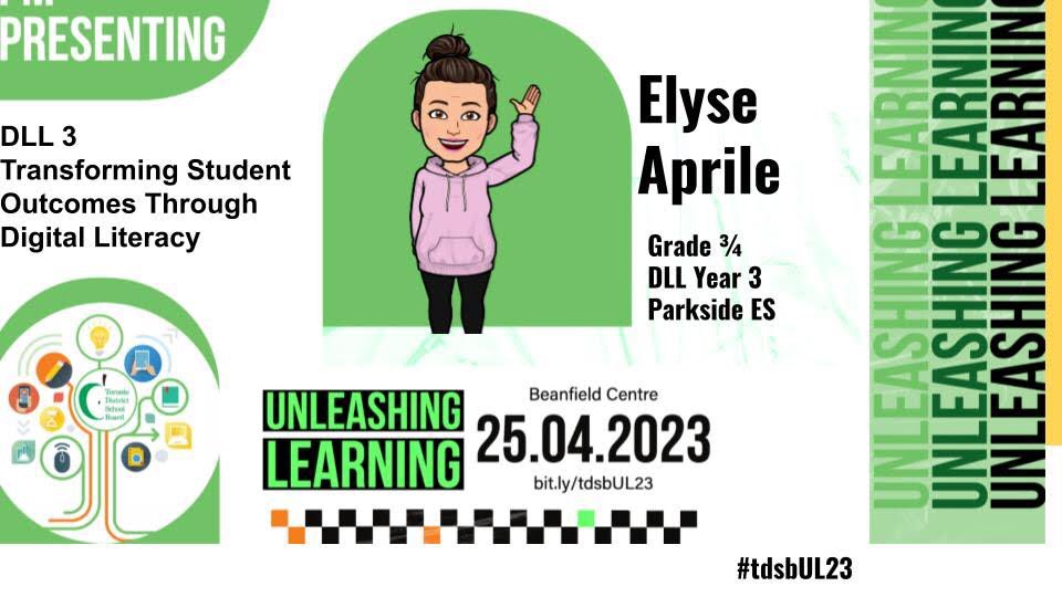 AprileElyse's tweet photo. So excited to be presenting along with my fellow @TDSB_DLL year 3s at this years Unleashing Learning! Come check us out!! #TDSBUL23 https://t.co/UNkBQ8o1Np