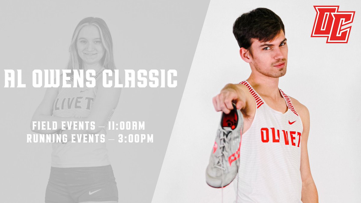 UOlivetXCTF's tweet photo. Heading up to Grand Valley for the Al Owens Classic. The comets are ready to compete‼️

📍Grand Valley State University
⏱️Field Events: 11:00am
⏱️Running Events: 3:00pm
📋Live Results: TBA

#GoComets #StrongerThanMost #ThrowinComets #RunninComets #JumpinComets https://t.co/BlMdCb3eFm
