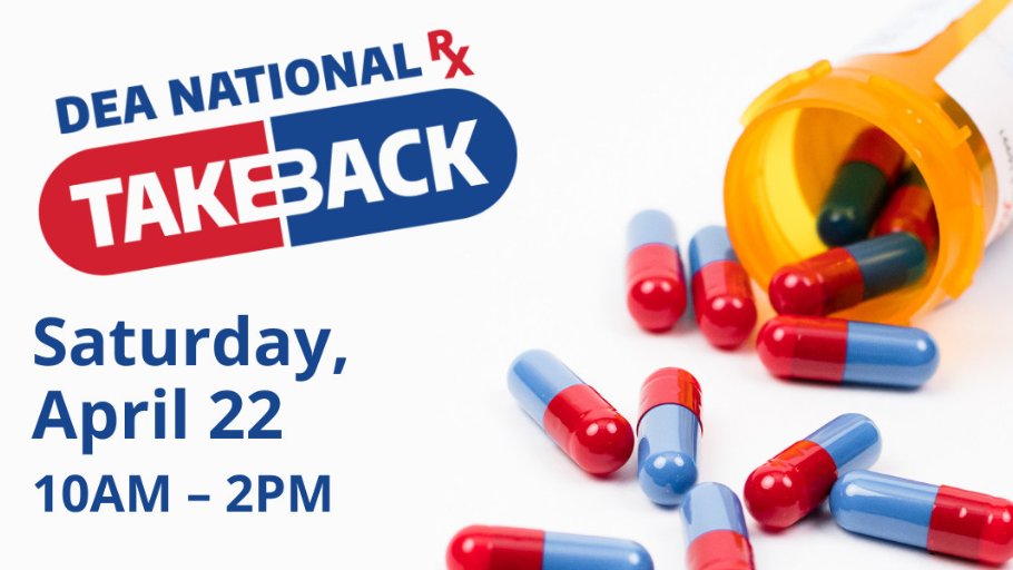 samhsagov's tweet photo. Dispose of your unneeded Rx drugs, no questions asked! #TakeBackDay is TOMORROW 4/22 10am-2pm. Find a collection site near you at https://t.co/nK7jYtzzMn https://t.co/GoELEgEdW3