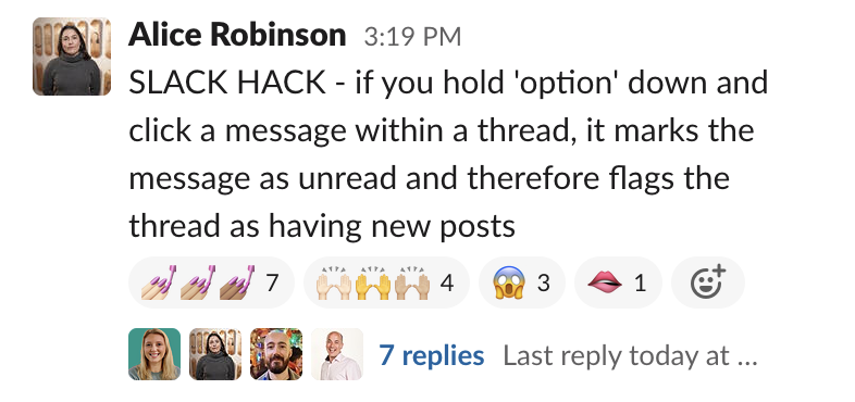 sixandflow's tweet image. We&apos;ve got an unsolicited #SlackHack that is guaranteed to make some jaw drops...

Or in our case, make for some pretty good reactions.