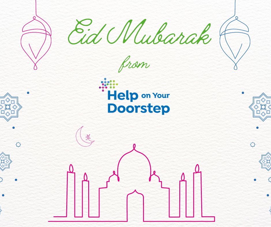 Eid Mubarak from Help on Your Doorstep! We hope you have a wonderful day today and that Ramadan has been a time for joy, self-reflection and peace. #eidmubarack