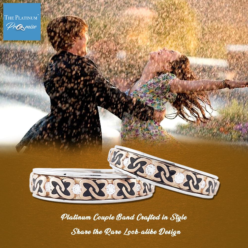 ThePlatPromise's tweet photo. Exchange your #wedding #vows with Platinum 
#Platinum &amp; #rosegold fusion couple rings, studded with #Diamonds inlayed with intricate black enamel. 
#ThePlatinumPromise #PromiseRings #CoupleRings #CoupleGoals #couplekissing #couplejewelry #lovebands #love 
https://t.co/BnKAY9jvAX https://t.co/Z8t0vG1yQm