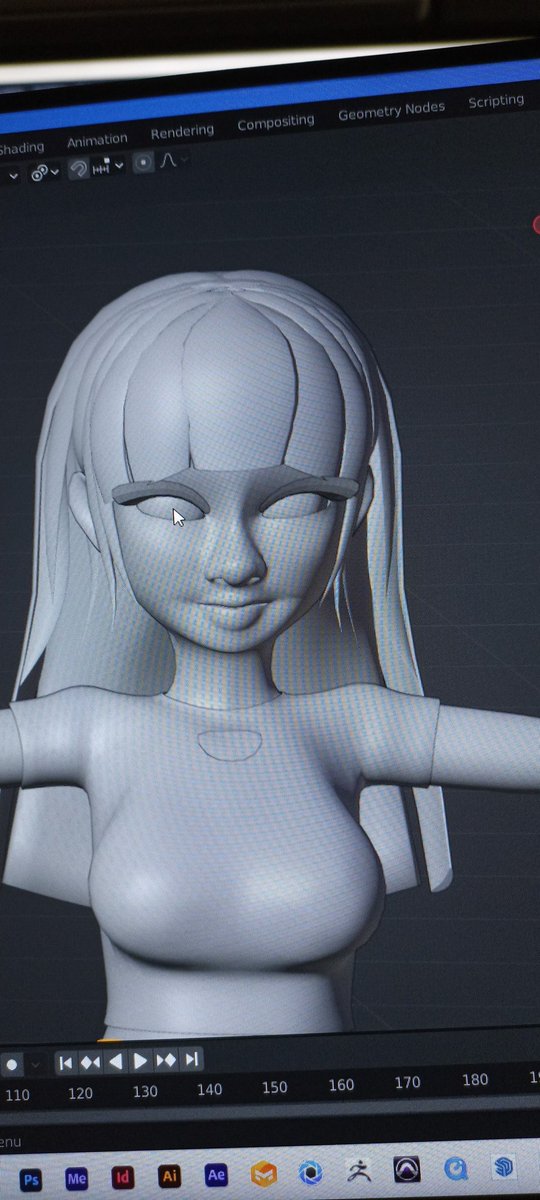 MidiarSprite's tweet photo. Revisiting my old character. #3DModel #3dmodeling https://t.co/3TQ7de2MMC