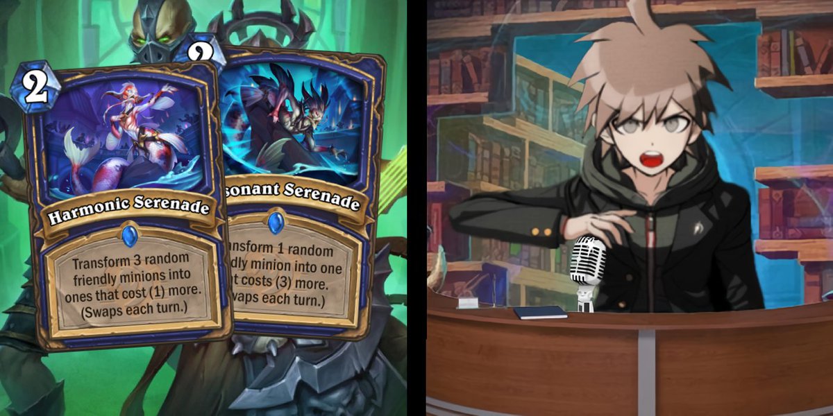 NeverOutOfGames's tweet photo. Card Design Conversation this week is advertising our current competition of making some secretive decisions #CustomHS https://t.co/8lLL0gfCd1 https://t.co/EiUsWu0WBo