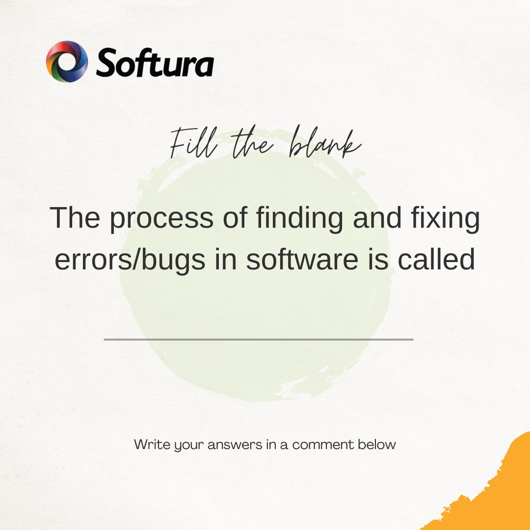 Complete the sentence! Drop your answers in comment section 💭.

#fillintheblanks #fillintheblank #guesstheanswer #technologies  #problemsolving  #bugs  #error #answerchallenge #SoftwareTesting  #QandA  #software #engineers #softwareengineers #softwaredevelopment #softura